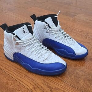 Jordan Men's Retro 12 High-Top Sneakers - White & Royal Blue